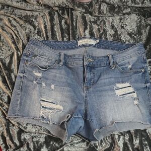 Torrid Blue Jean Shorts Distressed Casual Style